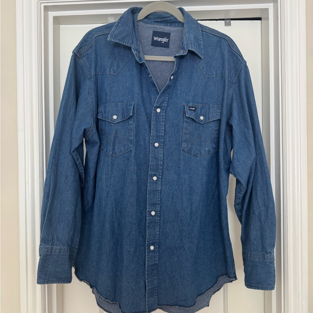 Wrangler denim pearl snap Button-Down Shirt